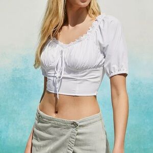 Daisy Street Urban Outfitter Puff Sleeve Crop Top Boho XS